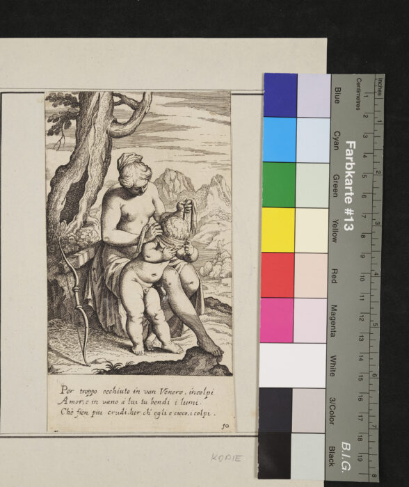 Nr. 10, Venus, Amor die Augen verbindend