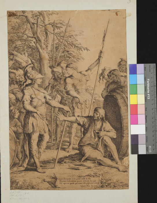 Alexander vor Diogenes im Fasse