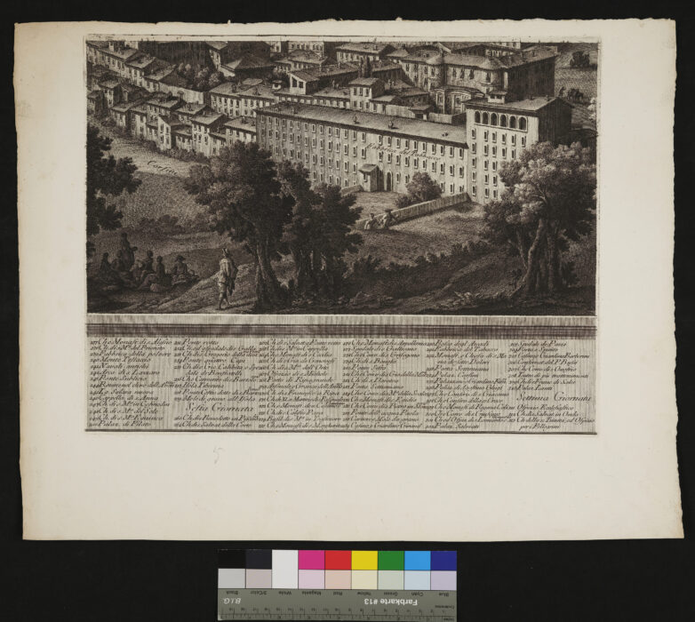  Flugperspektivansicht von Rom, Blatt V