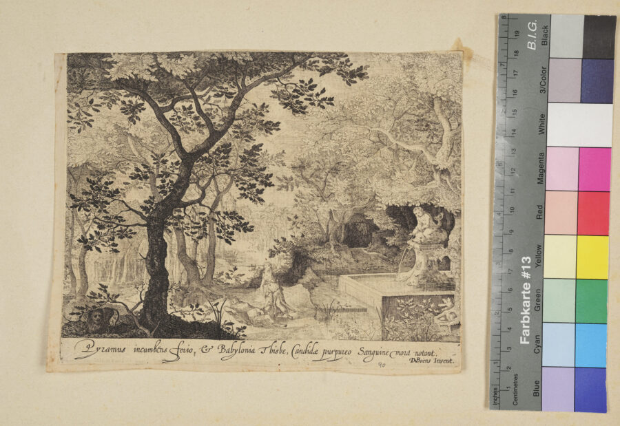 Landschaft mit Staffage, Pyramos und Thisbe