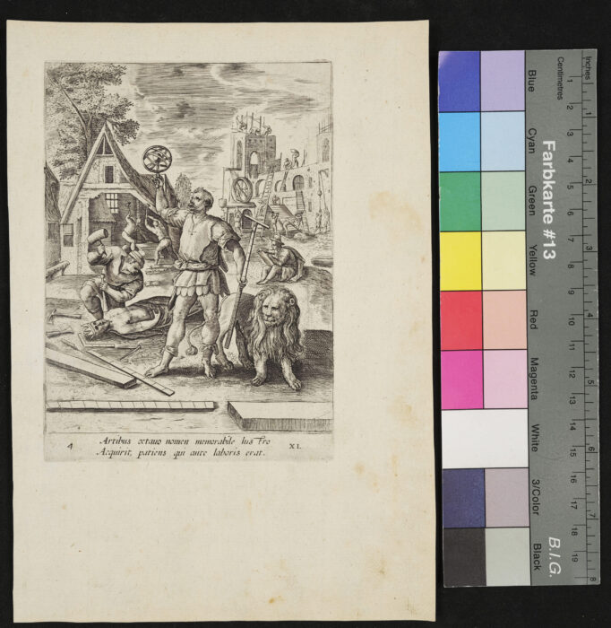 "Speculum Vitae", Kunst und Arbeit, Vermesser und Baustelle