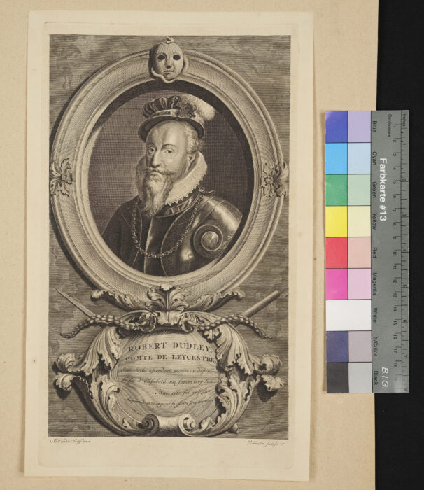 "14 Blätter zur Geschichte Englands von Larrey", Robert Dudley, Comte d`Leycester