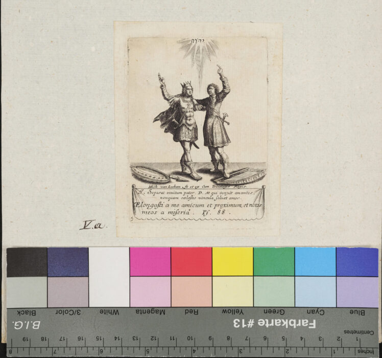 "6 Blätter David als König", David mit Tetragramm, PS 88