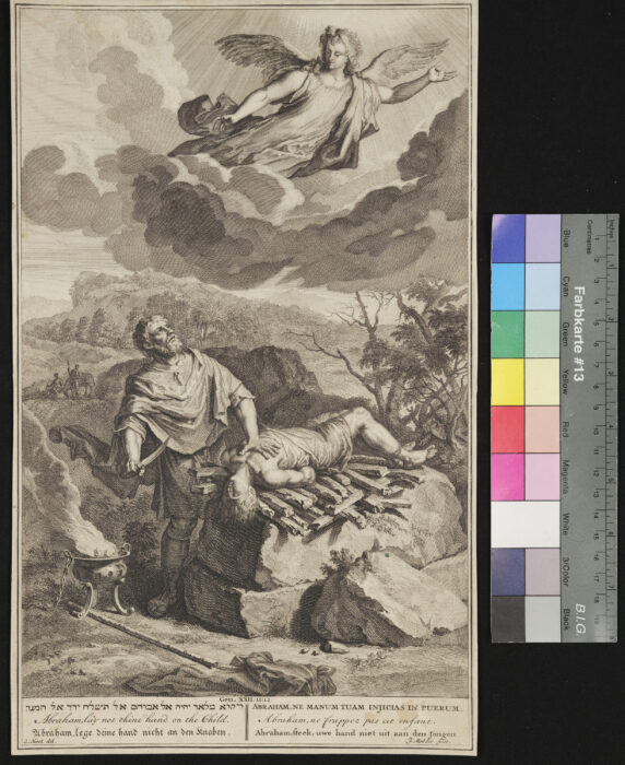 Abraham opfert Isaak, Gen 22,11.12, Unterschriften wie NS_1316