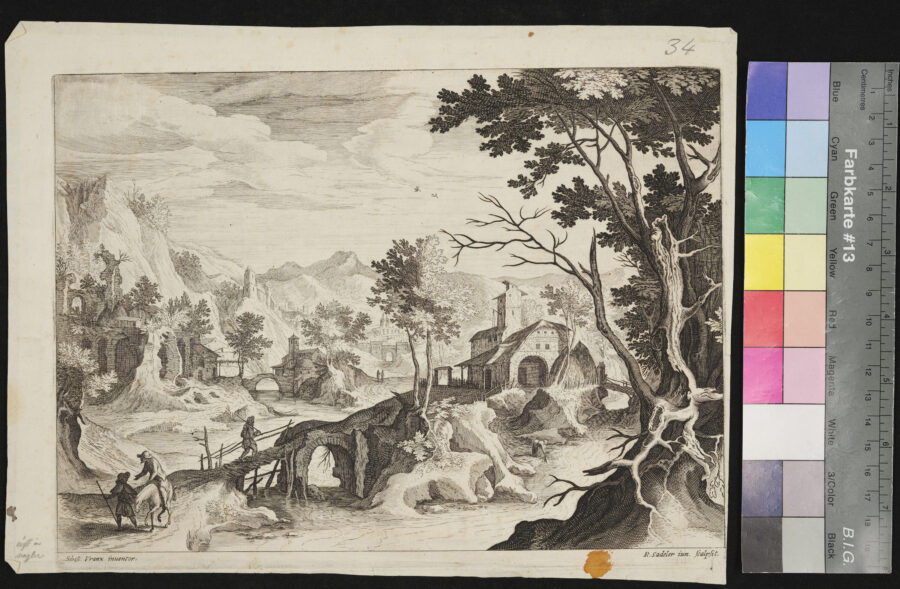 Gebirgslandschaft Fluss und Brücke