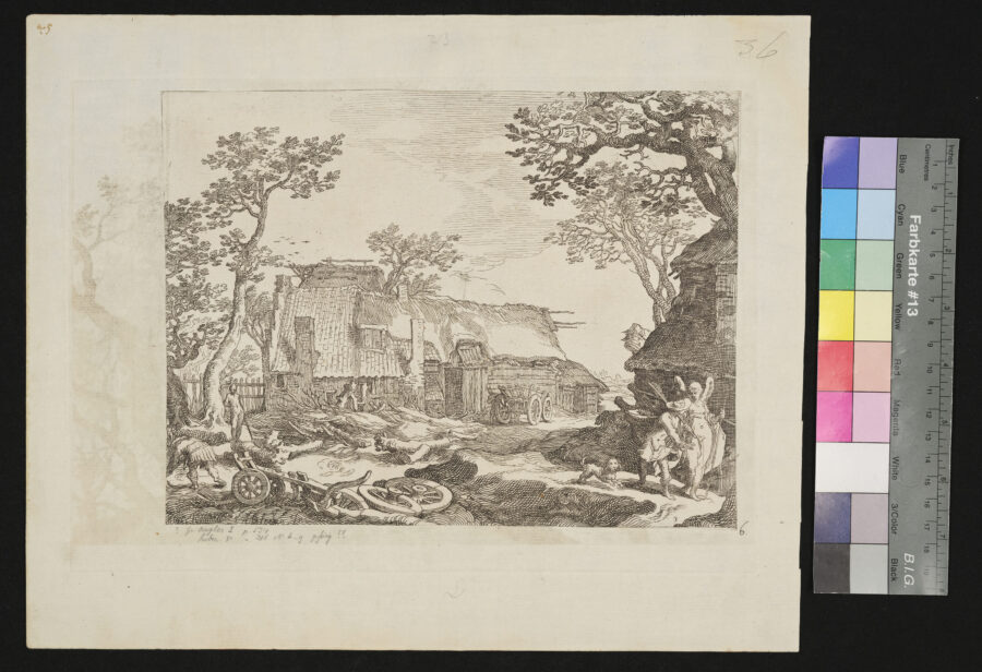 "Folge von 6 Blättern, Landschaftsdarstellungen", Tobias mit Erzengel RaphaeL