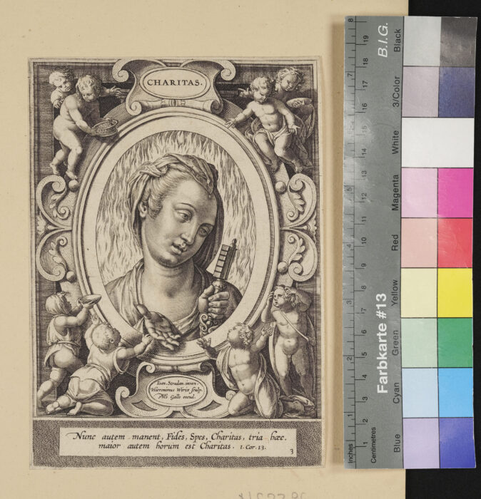 "Virtutum Theologicarum et Cardinalium Icones", Caritas, 1. Kor. 13