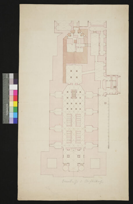 Grundriß der Stiftskirche Gruft ca 1750 St. Florian