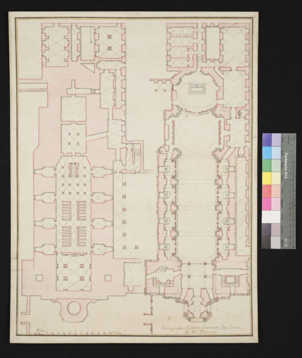 Grundriß der Kirche und Gruft ca 1750 St. Florian