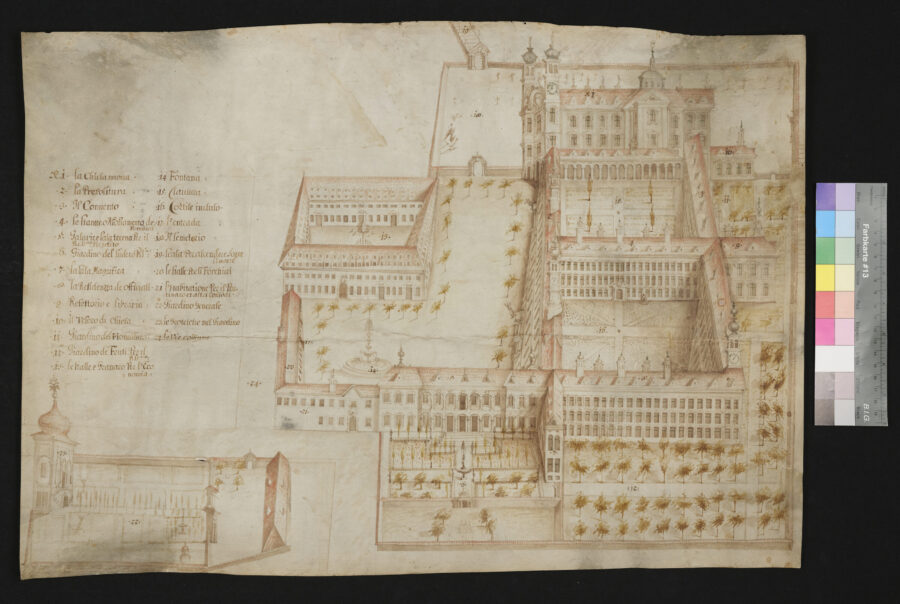 Erster Plan des Stiftes von Carlone