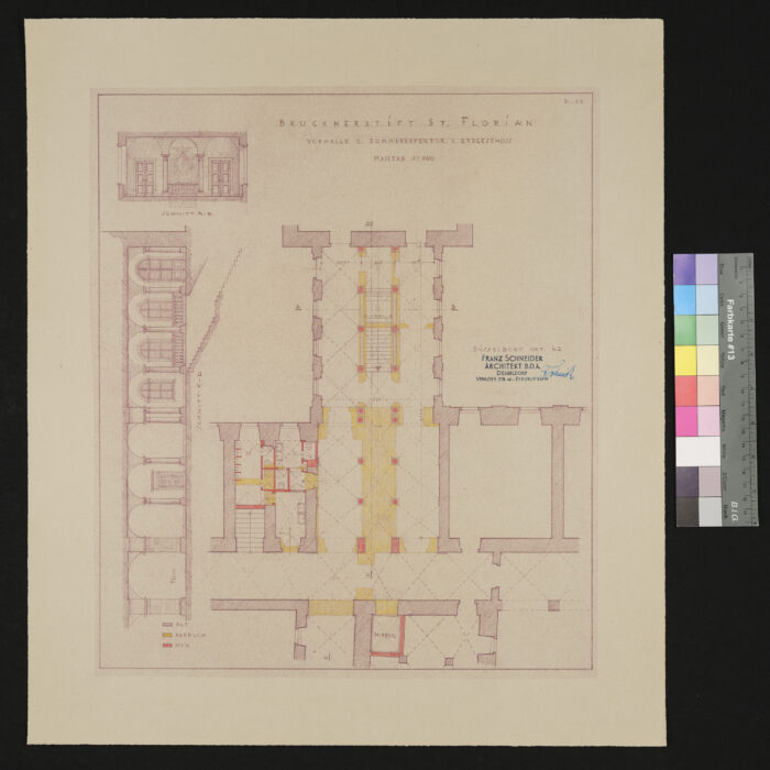 Grundriß zu einer Vorhalle zum Sommerrefektorium St. Florian 1942