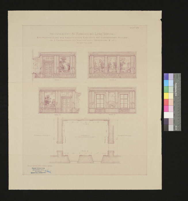 1. Obergeschoß, Westtrakt Raumgestaltung des italienischen Kabinettes 1942 St. Florian