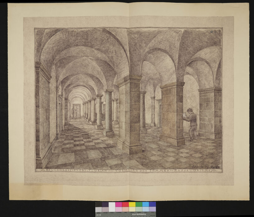 Entwurf der Vorhalle des Sommerrefektoriums 1943 St. Florian