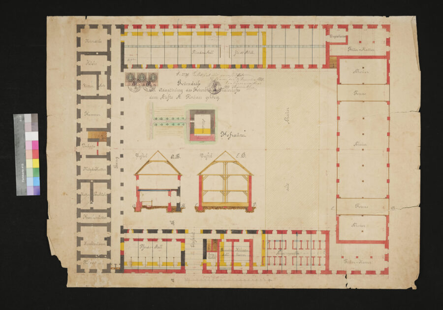 Grundriß zur Adaptierung des Meierhofes Hohenbrunn 1888