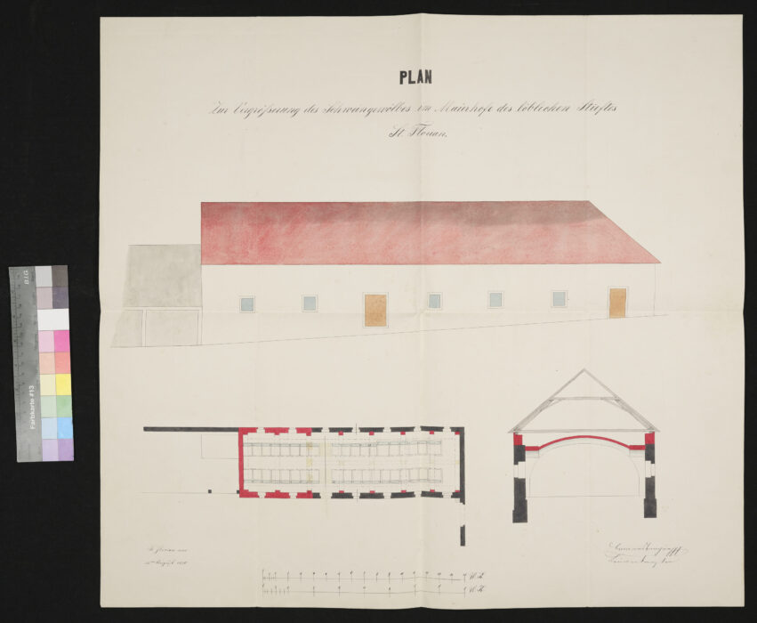 Plan für einen neuen Schweinestall 1870 St. Florian