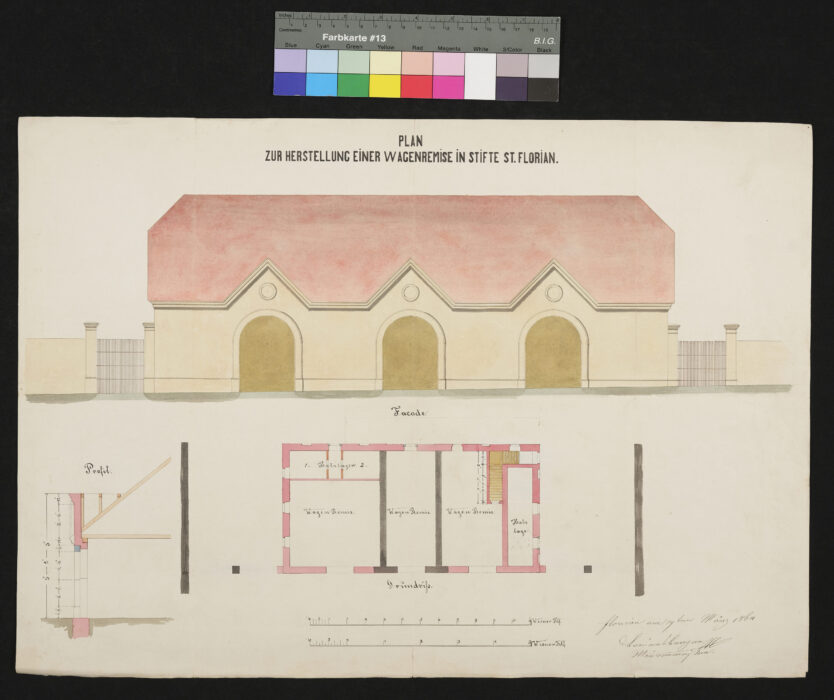 Plan für Wagenremise 1869 St. Florian