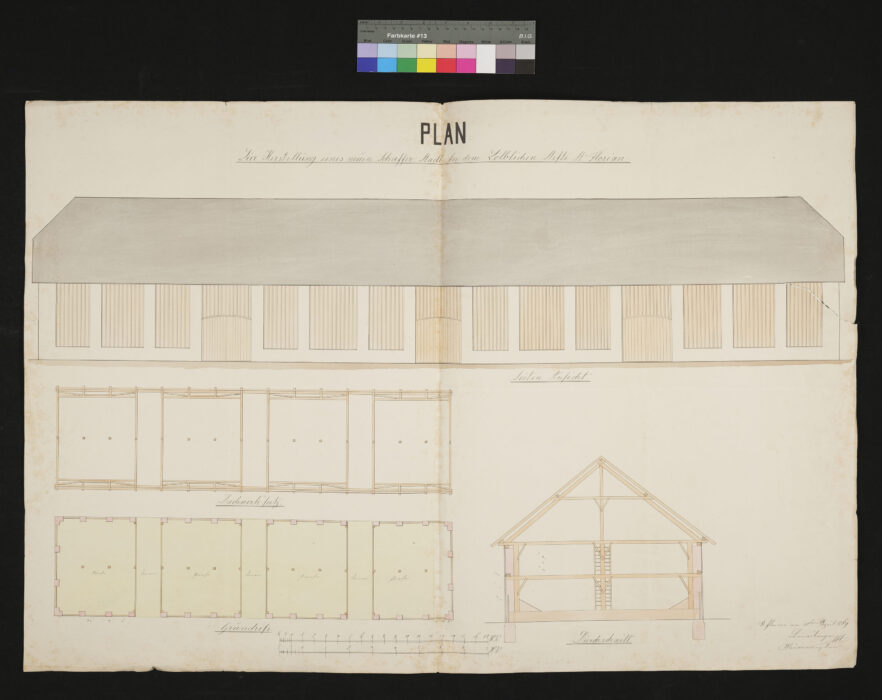 Plan für den Schafferstadel 1869 St. Florian