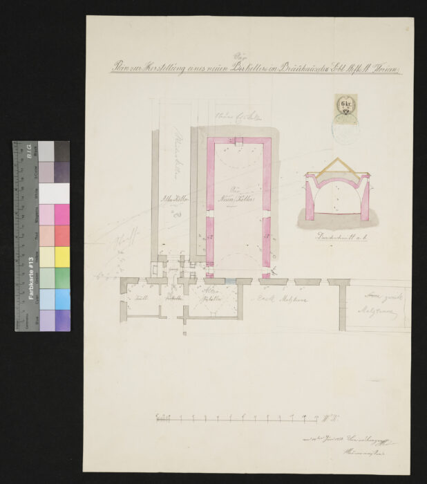 Plan für Gärkeller 1858 St. Florian