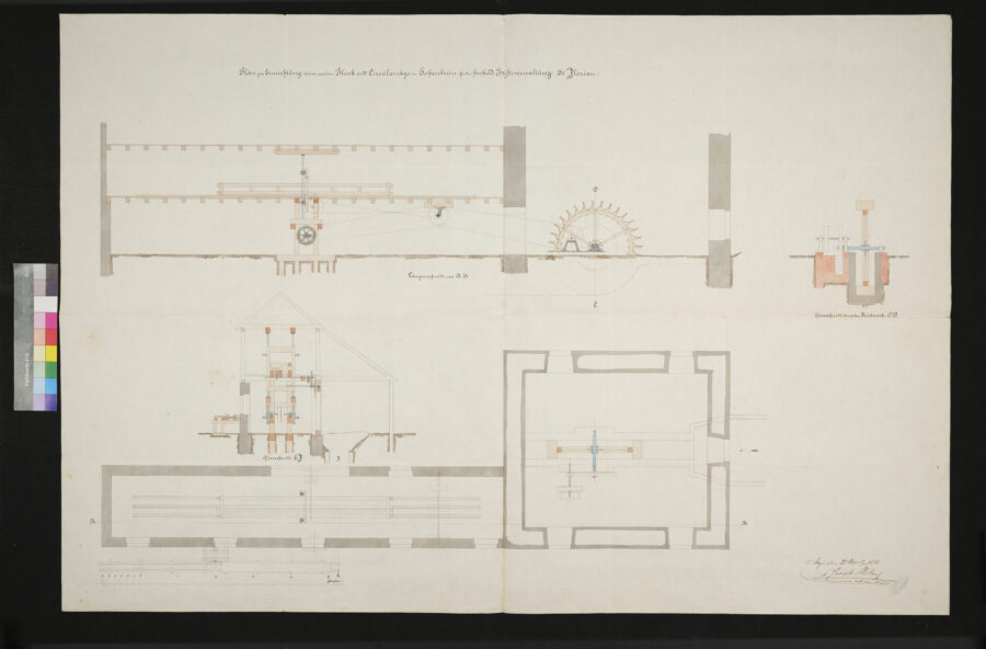 Plan für Block-und Circularsäge in Hohenbrunn 1872