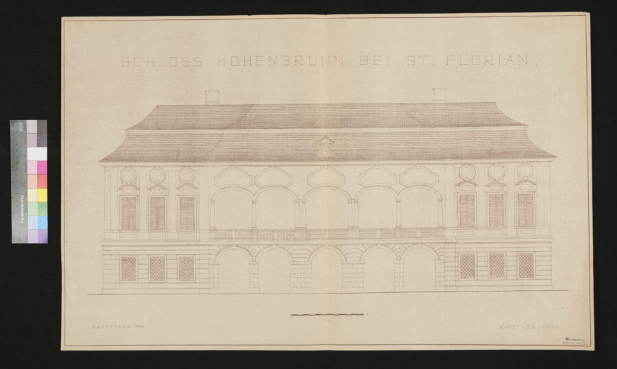 Schloß Hohenbrunn Vorderansicht 1950
