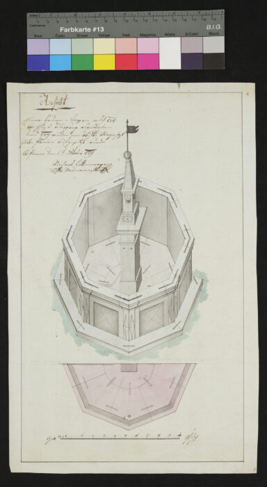 Ansicht des Brunnenbassins 1829 St. Florian