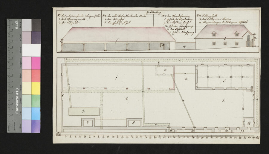 Plan für neue Wagenremise 1825 St. Florian