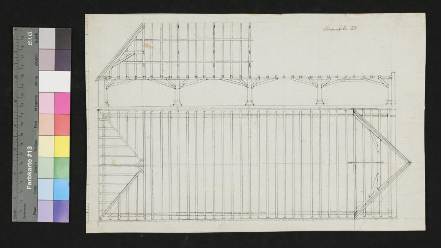 Plan für neue Wagenremise 1825 St. Florian