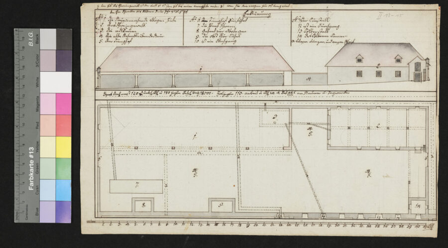 Plan für neue Wagenremise 1825 St. Florian