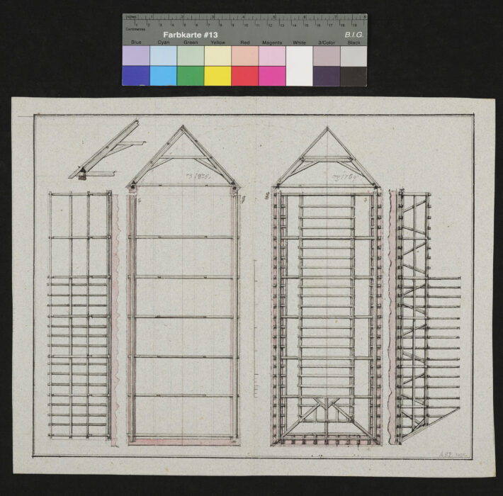 Dachstuhl Wagenremise mit Kostenüberschlag 1825
