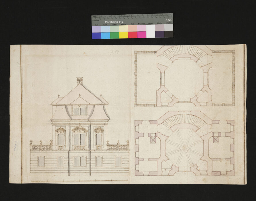 Brunnhaus und Druckwerk in Hohenbrunn 1749