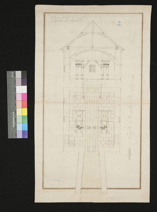 Brunnhaus und Druckwerk in Hohenbrunn 1749
