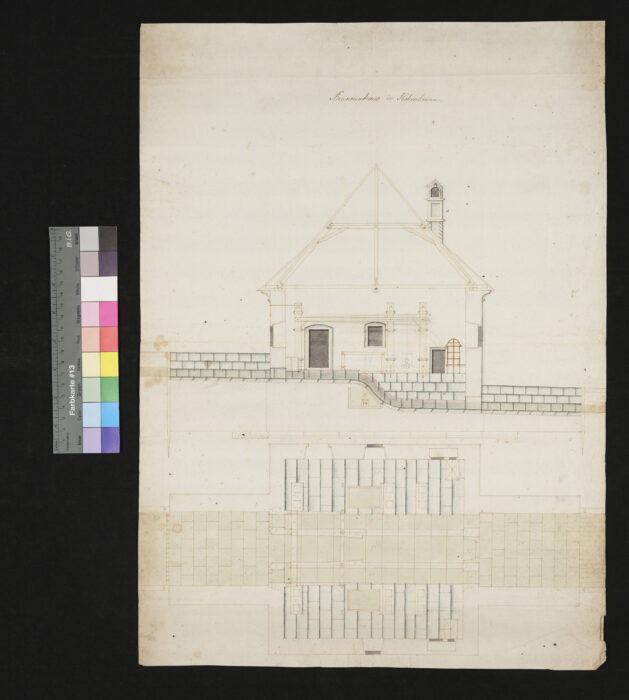 Brunnhaus und Druckwerk in Hohenbrunn 1749