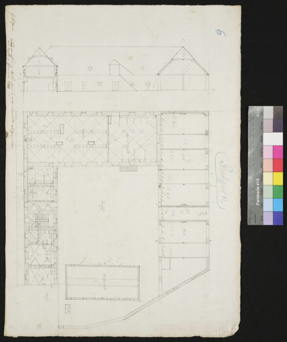 Grundriß vom Stadel und Stallung von Pulgarn 1848