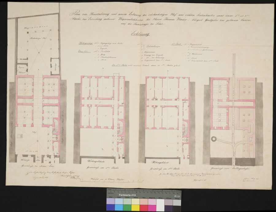 Pläne für die Erweiterung des Stuckwirtshauses 1848 (2) Linz