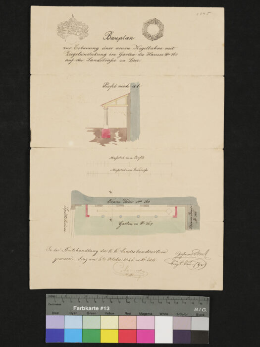 Renovierung der Kegelbahn Linz 1845