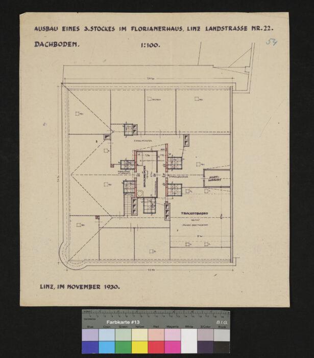 Ausbau des 3. Stockes des Linzerhauses 1930