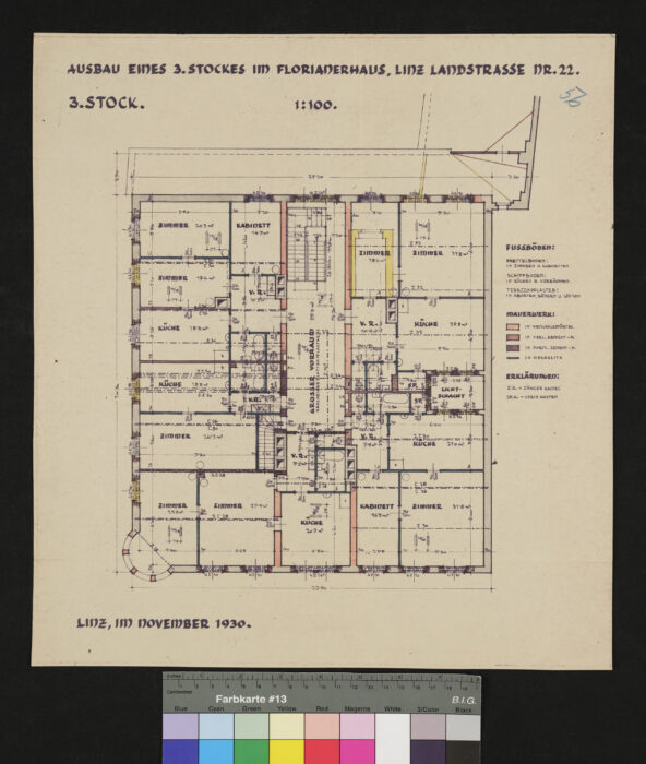 Ausbau des 3. Stockes des Linzerhauses 1930
