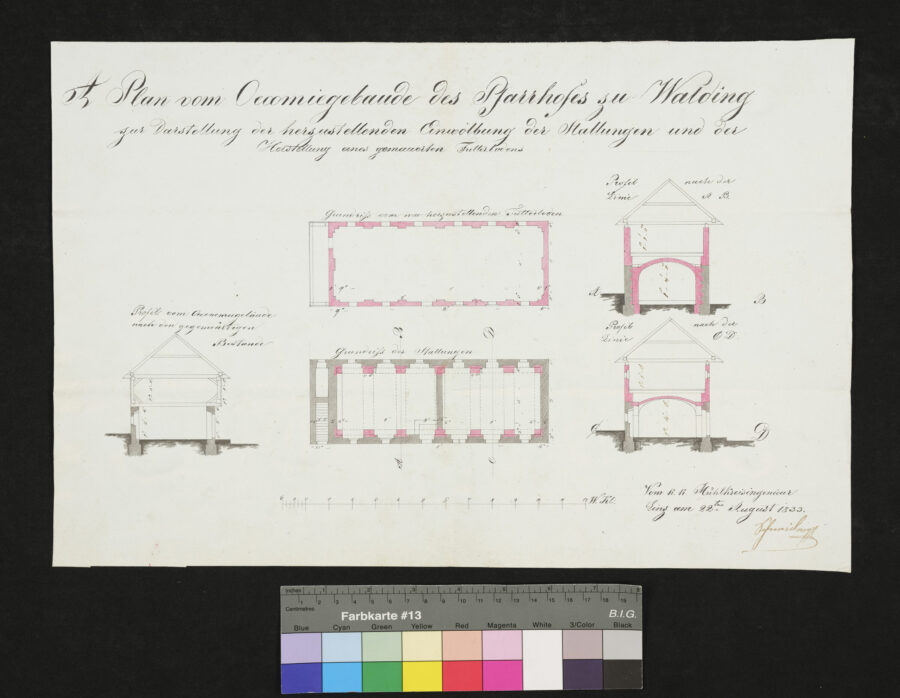 Ökonomiegebäude Pfarrhof Waldung 1833