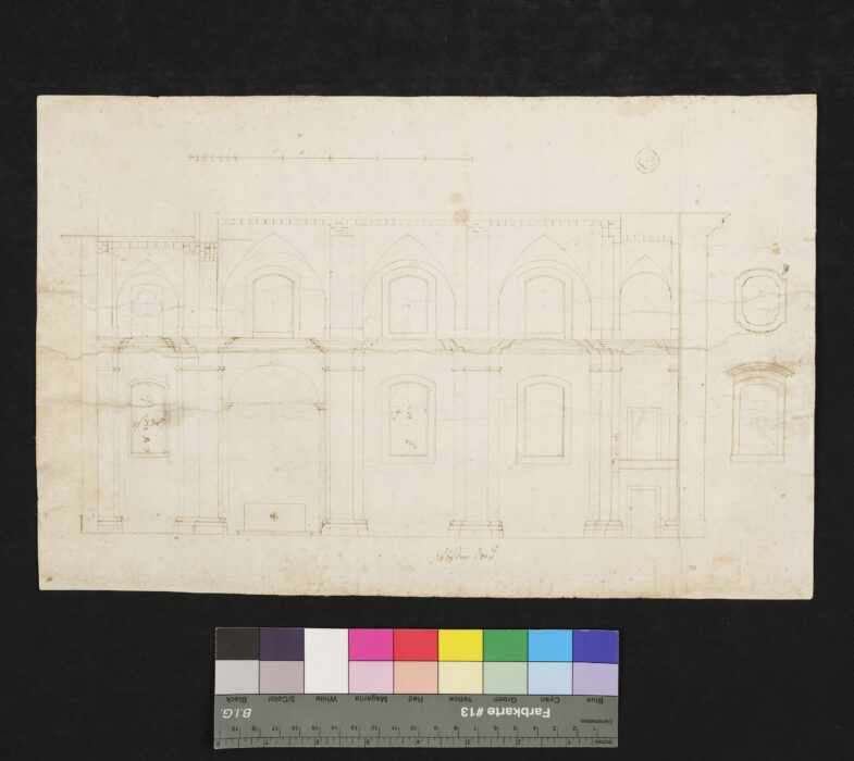 Plan für den Kirchenneubaum 1784 Seitenwände Wösendorf