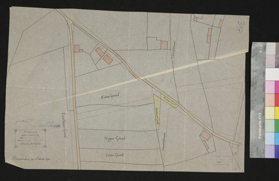 Lageplan für eine neue Straße 5.2.1912 Kleinmpnchen