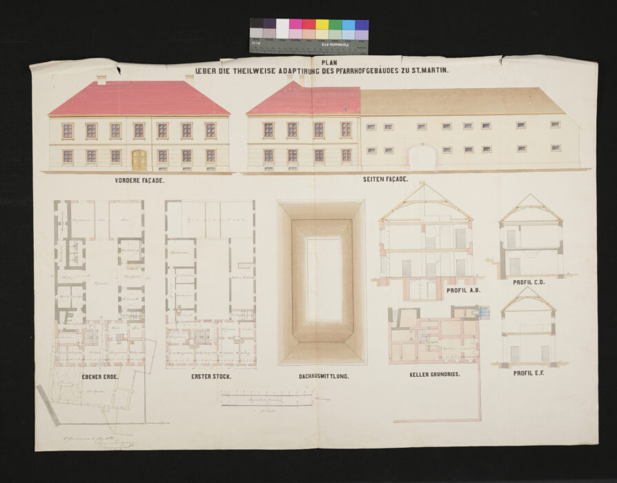 Plan über die teilweise Adaptierung des Pfarrhofgebäudes St. Martin 2.5.1868 (2)