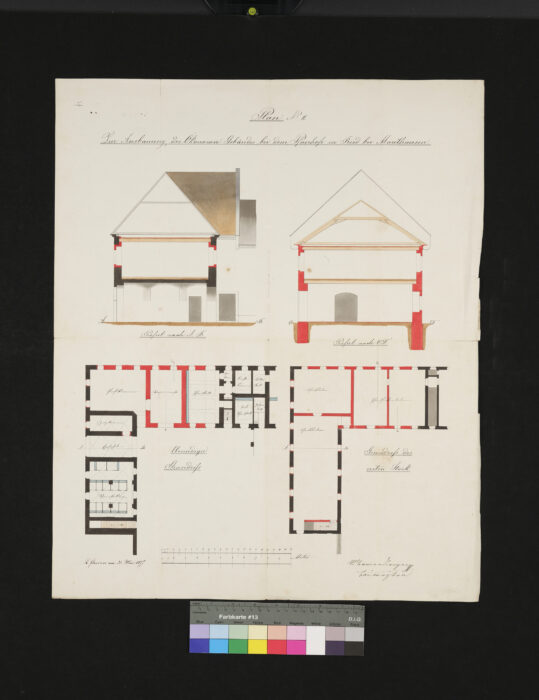 Plan zur Ausbauung des Ökonomiegebäudes Ried 21.5.1877