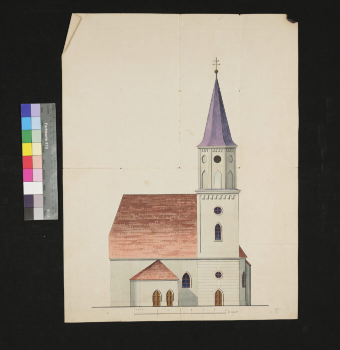 Turm und Kirche Hargelsberg 1824