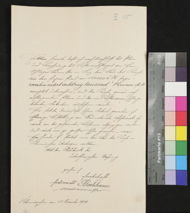 Angebot von Ferdinand Lachbauer Kleinmünchen 2.1.1904