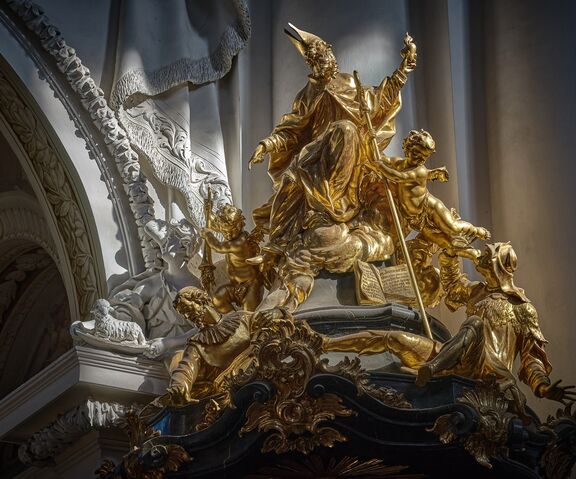 Stiftsbasilika St Florian Kanzel Augustinus Herz @Andreas Etlinger Stiftsbasilika St Florian Kanzel Augustinus Herz @Andreas Etlinger